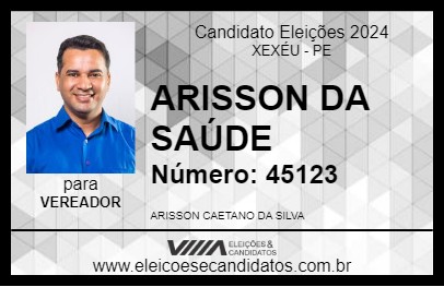 Candidato ARISSON DA SAÚDE 2024 - XEXÉU - Eleições