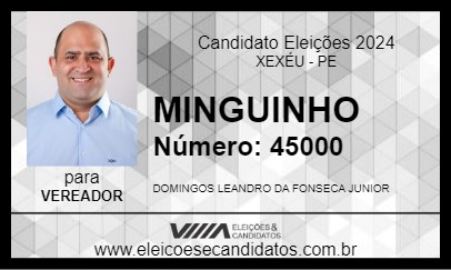 Candidato MINGUINHO 2024 - XEXÉU - Eleições