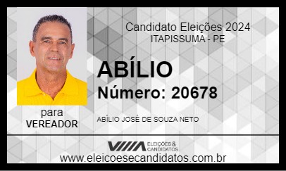 Candidato ABÍLIO 2024 - ITAPISSUMA - Eleições