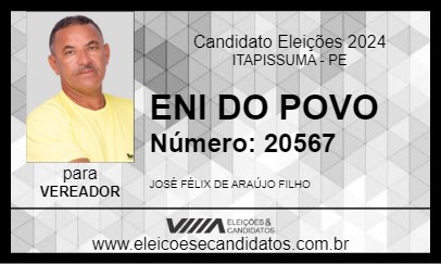 Candidato ENI DO POVO 2024 - ITAPISSUMA - Eleições