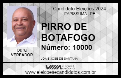 Candidato PIRRO DE BOTAFOGO 2024 - ITAPISSUMA - Eleições