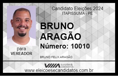 Candidato BRUNO ARAGÃO 2024 - ITAPISSUMA - Eleições