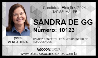 Candidato SANDRA DE GG 2024 - ITAPISSUMA - Eleições