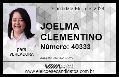 Candidato JOELMA CLEMENTINO 2024 - ITAPISSUMA - Eleições