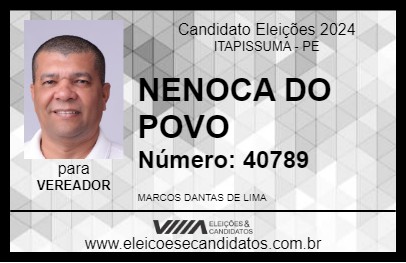 Candidato NENOCA DO POVO 2024 - ITAPISSUMA - Eleições