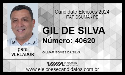 Candidato GIL DE SILVA 2024 - ITAPISSUMA - Eleições