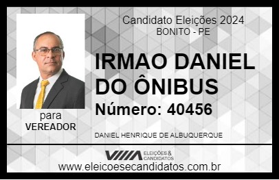 Candidato IRMAO DANIEL DO ÔNIBUS 2024 - BONITO - Eleições