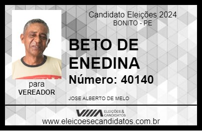 Candidato BETO DE ENEDINA 2024 - BONITO - Eleições