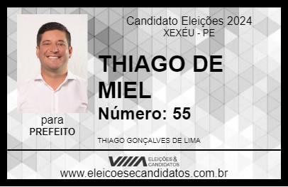 Candidato THIAGO DE MIEL 2024 - XEXÉU - Eleições