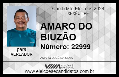 Candidato AMARO DO BIUZÃO 2024 - XEXÉU - Eleições