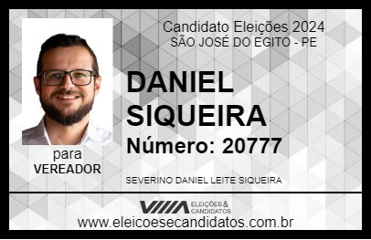 Candidato DANIEL SIQUEIRA 2024 - SÃO JOSÉ DO EGITO - Eleições