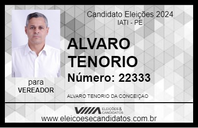 Candidato ALVARO TENORIO 2024 - IATI - Eleições