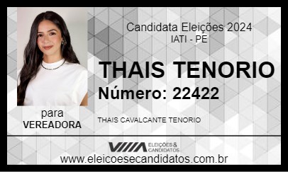 Candidato THAIS TENORIO 2024 - IATI - Eleições