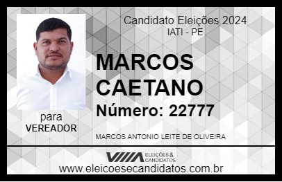 Candidato MARCOS CAETANO 2024 - IATI - Eleições