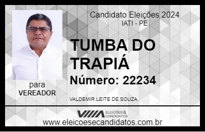 Candidato TUMBA DO TRAPIÁ 2024 - IATI - Eleições