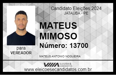 Candidato MATEUS MIMOSO 2024 - JATAÚBA - Eleições