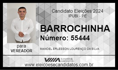 Candidato BARROCHINHA 2024 - IPUBI - Eleições