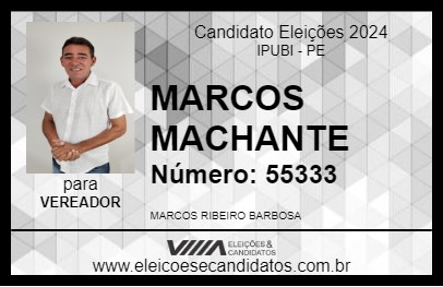 Candidato MARCOS MACHANTE 2024 - IPUBI - Eleições