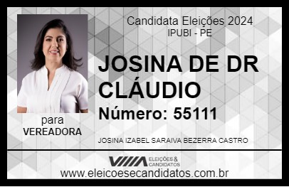 Candidato JOSINA 2024 - IPUBI - Eleições