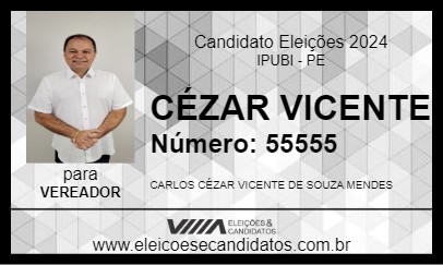 Candidato CEZAR VICENTE 2024 - IPUBI - Eleições