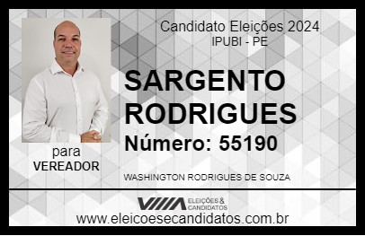 Candidato SARGENTO RODRIGUES 2024 - IPUBI - Eleições