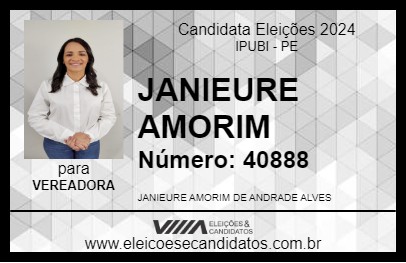 Candidato JANIEURE AMORIM 2024 - IPUBI - Eleições