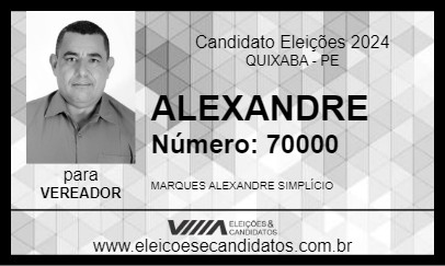 Candidato ALEXANDRE 2024 - QUIXABA - Eleições