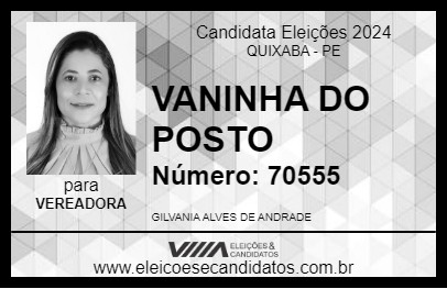 Candidato VANINHA DO POSTO 2024 - QUIXABA - Eleições