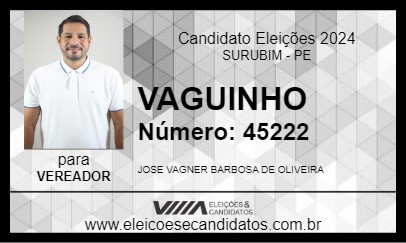 Candidato VAGUINHO 2024 - SURUBIM - Eleições