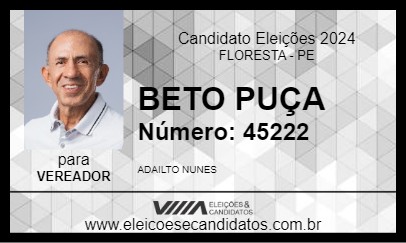 Candidato BETO PUÇA 2024 - FLORESTA - Eleições