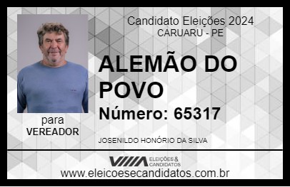 Candidato ALEMÃO DO POVO 2024 - CARUARU - Eleições