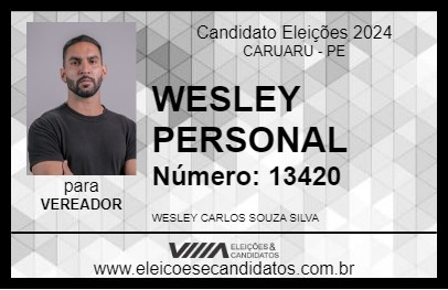 Candidato WESLEY PERSONAL 2024 - CARUARU - Eleições