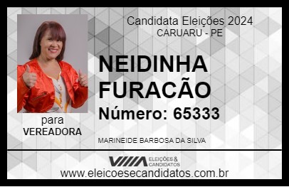 Candidato NEIDINHA FURACÃO 2024 - CARUARU - Eleições