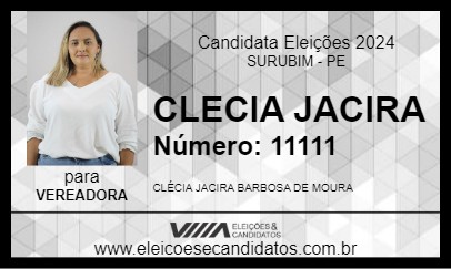 Candidato CLECIA JACIRA 2024 - SURUBIM - Eleições