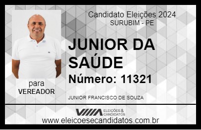 Candidato JUNIOR DA SAÚDE 2024 - SURUBIM - Eleições