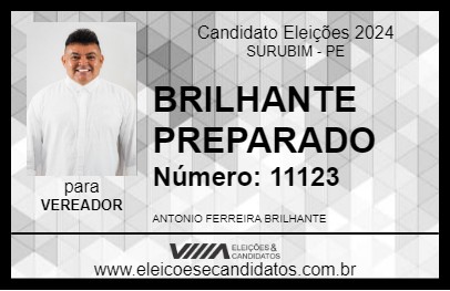 Candidato BRILHANTE PREPARADO 2024 - SURUBIM - Eleições