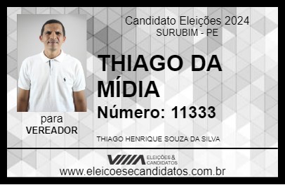 Candidato THIAGO DA MÍDIA 2024 - SURUBIM - Eleições