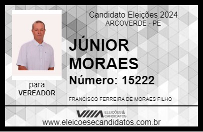 Candidato JÚNIOR MORAES  2024 - ARCOVERDE - Eleições