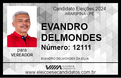 Candidato EVANDRO DELMONDES 2024 - ARARIPINA - Eleições