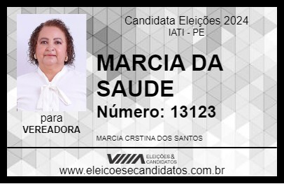 Candidato MARCIA DA SAUDE 2024 - IATI - Eleições