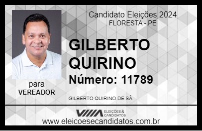 Candidato GILBERTO QUIRINO 2024 - FLORESTA - Eleições