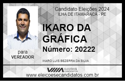 Candidato IKARO DA GRÁFICA 2024 - ILHA DE ITAMARACÁ - Eleições