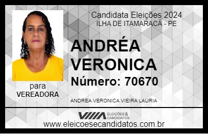 Candidato ANDRÉA VERONICA 2024 - ILHA DE ITAMARACÁ - Eleições