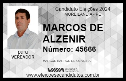 Candidato MARCOS DE ALZENIR 2024 - MOREILÂNDIA - Eleições