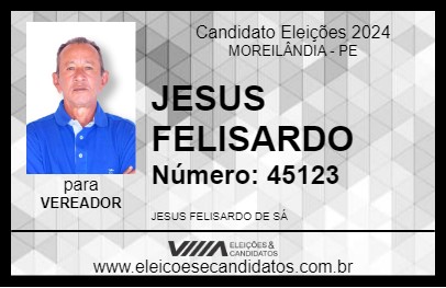 Candidato JESUS FELISARDO 2024 - MOREILÂNDIA - Eleições