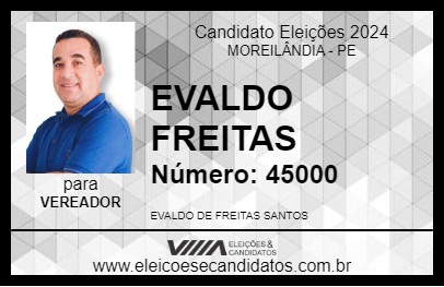 Candidato EVALDO FREITAS 2024 - MOREILÂNDIA - Eleições