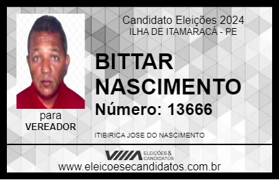 Candidato BITTAR NASCIMENTO  2024 - ILHA DE ITAMARACÁ - Eleições