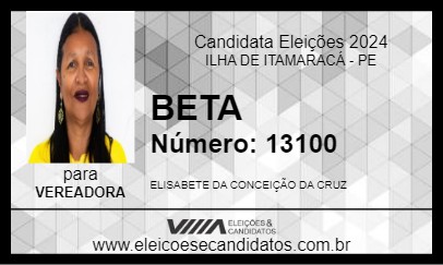 Candidato BETA 2024 - ILHA DE ITAMARACÁ - Eleições