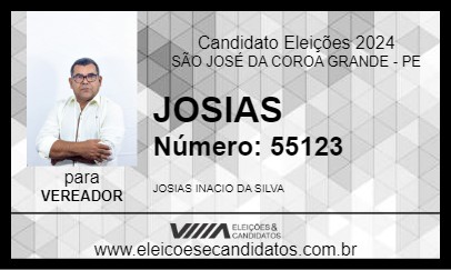 Candidato JOSIAS 2024 - SÃO JOSÉ DA COROA GRANDE - Eleições