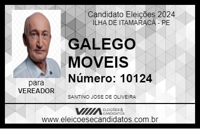 Candidato GALEGO MOVEIS 2024 - ILHA DE ITAMARACÁ - Eleições